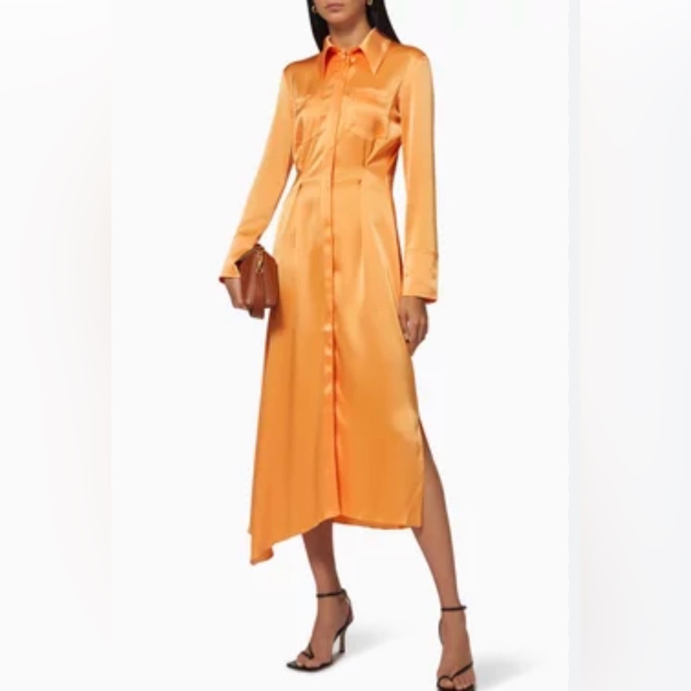Nanushka Vibrant Orange Long Sleeve Dress